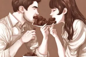 couple eating chocolate together